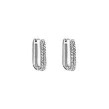 Load image into Gallery viewer, Square Diamond Earrings - Silver