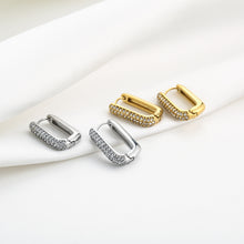 Load image into Gallery viewer, Square Diamond Earrings - Silver