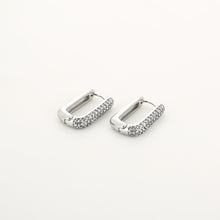Load image into Gallery viewer, Square Diamond Earrings - Silver
