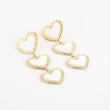 Load image into Gallery viewer, White Heart Earrings - Gold
