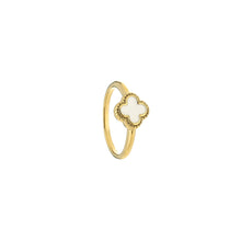 Afbeelding in Gallery-weergave laden, White Four-Leaf Clover Ring - Gold
