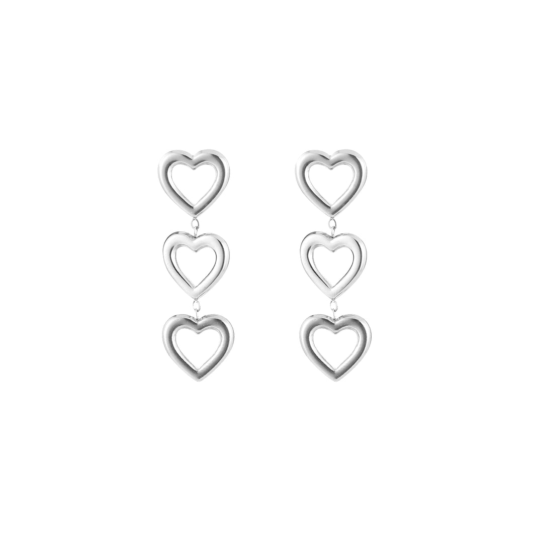 Heart Earrings - Silver