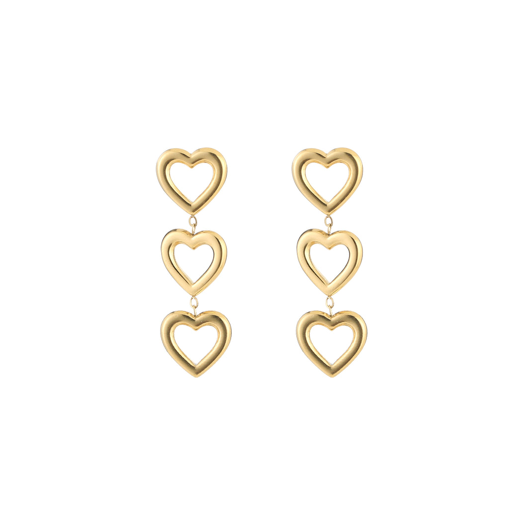 Heart Earrings - Gold