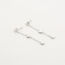 Load image into Gallery viewer, Long Diamond Heart Earrings - Silver
