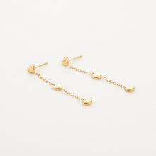 Load image into Gallery viewer, Long Diamond Heart Earrings - Gold
