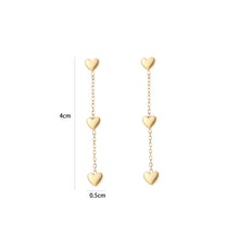 Load image into Gallery viewer, Long Diamond Heart Earrings - Gold
