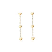 Load image into Gallery viewer, Long Diamond Heart Earrings - Gold
