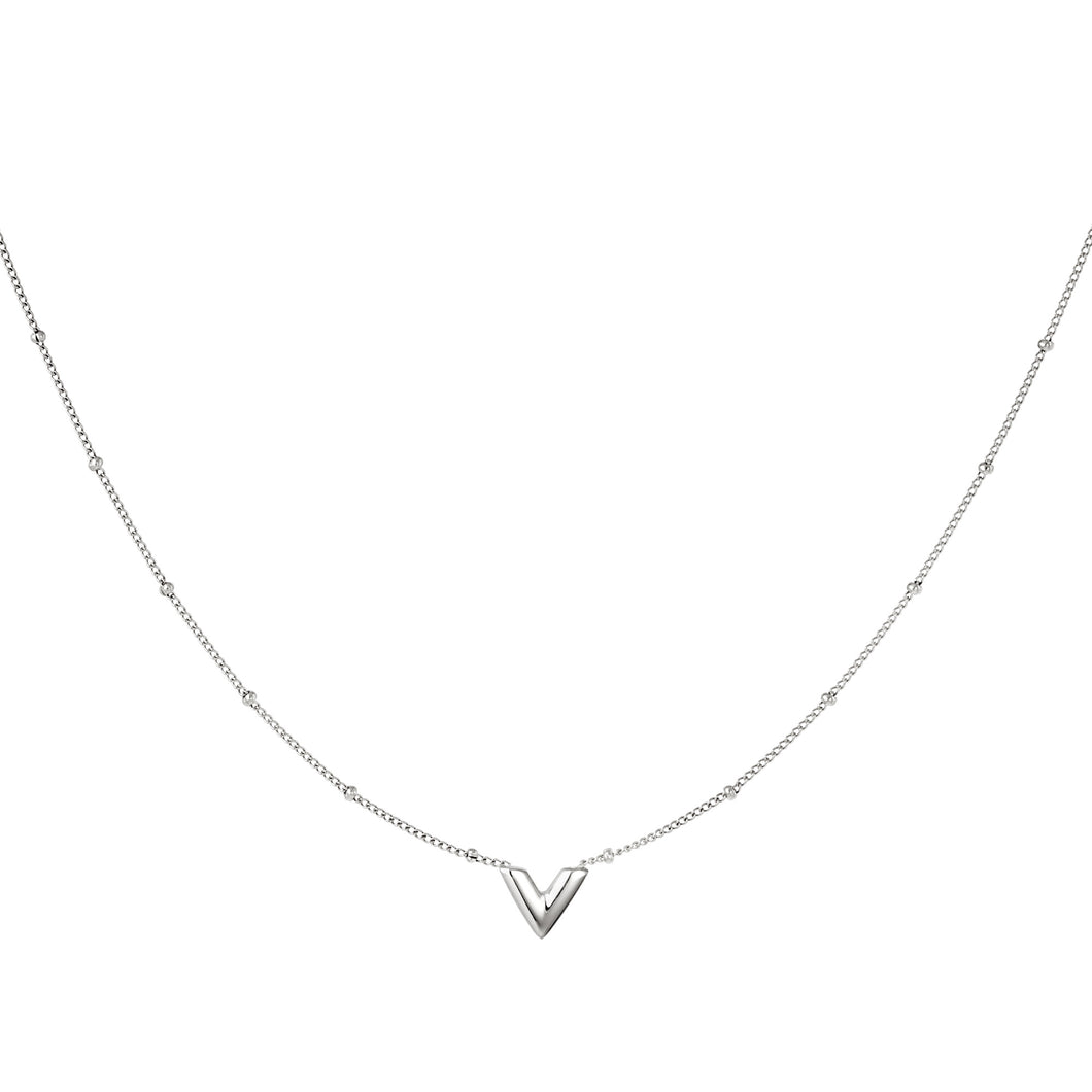 Minimalist V Necklace - Silver
