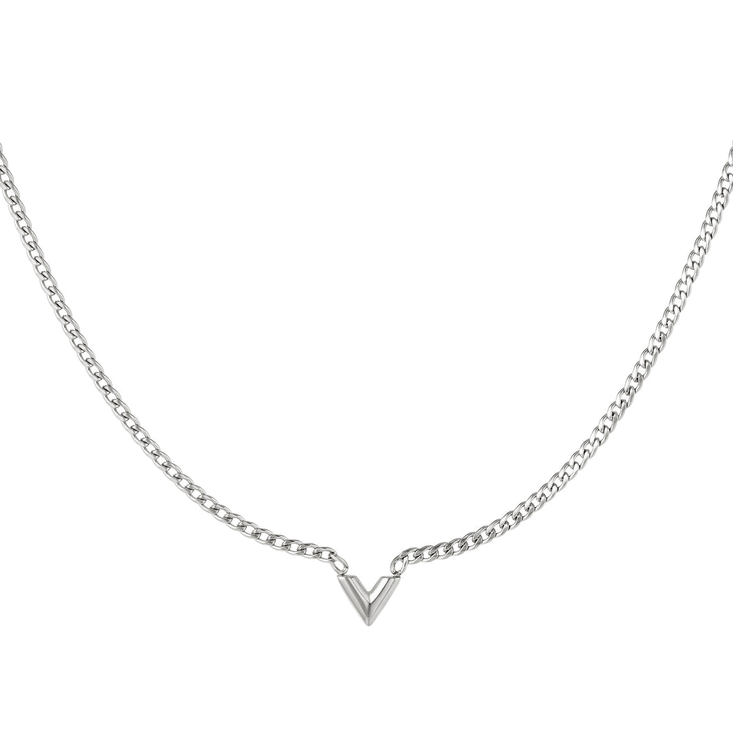 V Necklace - Silver