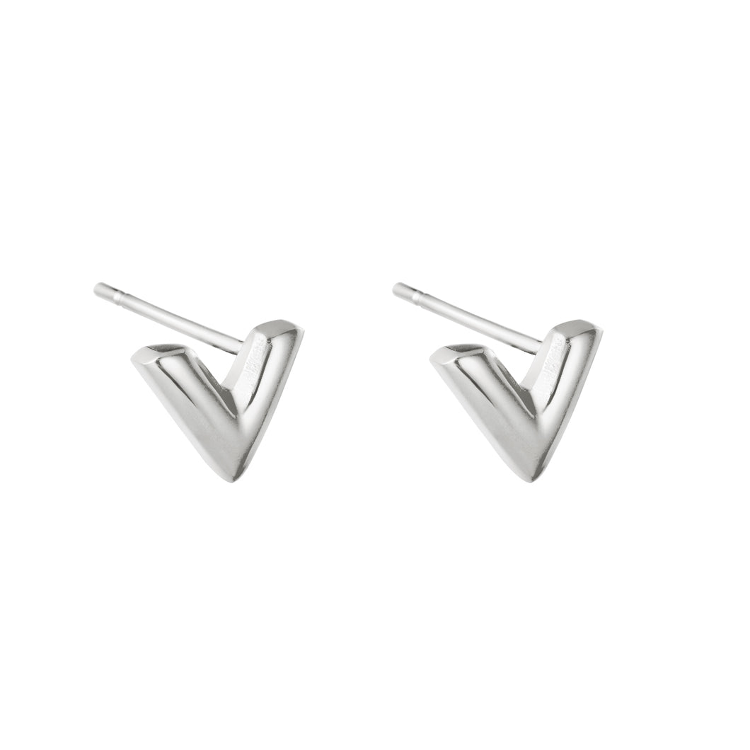 V Earrings - Silver
