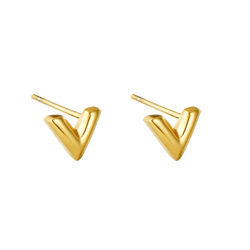 Gold V Earrings 