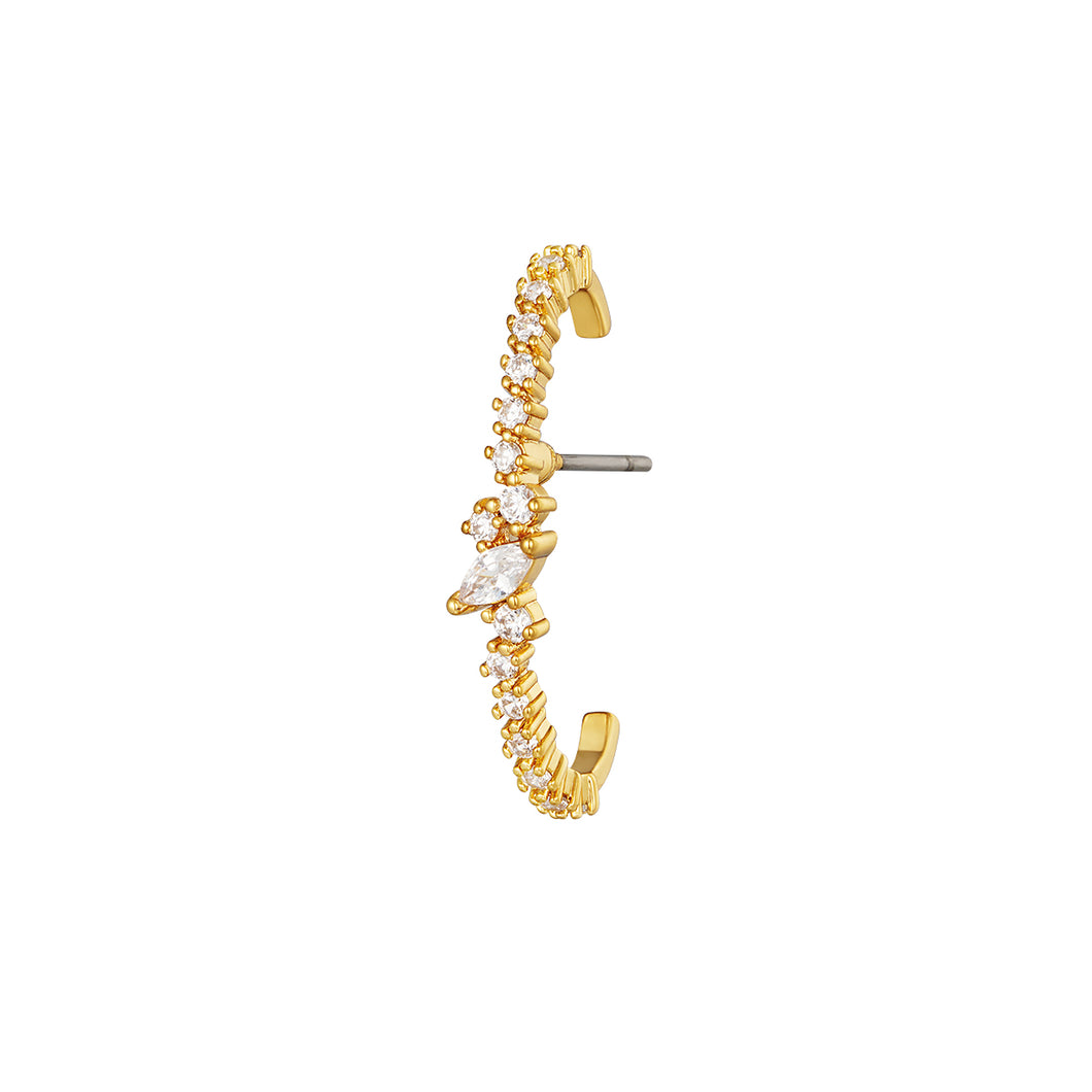 Long Diamond Earcuff Gold 