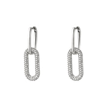 Load image into Gallery viewer, Long Diamond Earrings Silver

