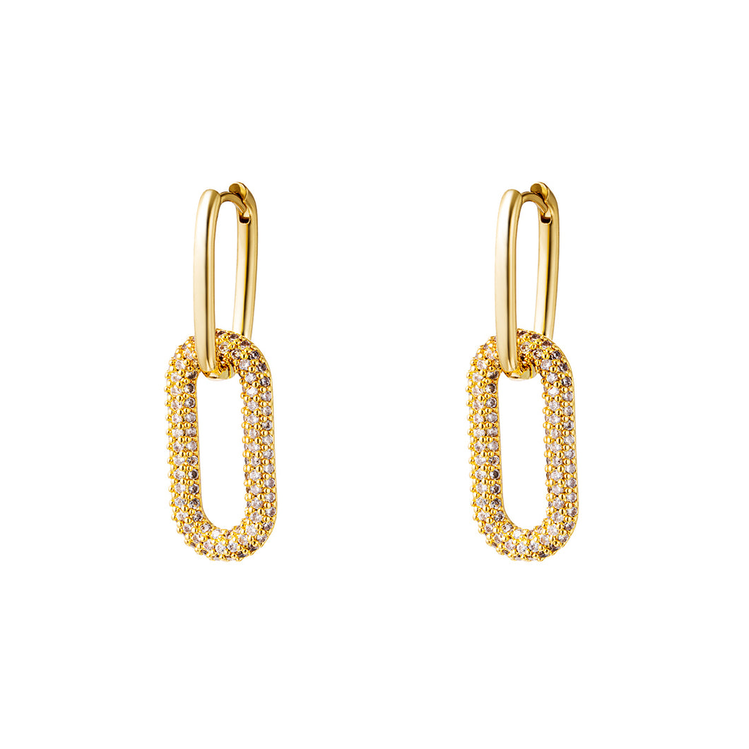 Long Diamond Earrings - Gold