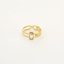 Load image into Gallery viewer, White Diamond Stone Ring - Gold
