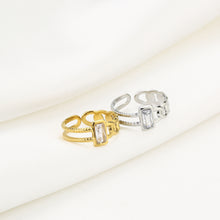Load image into Gallery viewer, White Diamond Stone Ring - Gold
