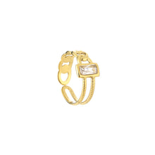 Load image into Gallery viewer, White Diamond Stone Ring - Gold
