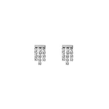 Load image into Gallery viewer, Three Diamond Stone Earring - Silver

