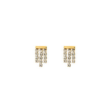Load image into Gallery viewer, Three Diamond Stone Earring - Gold
