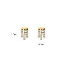 Load image into Gallery viewer, Three Diamond Stone Earring - Gold
