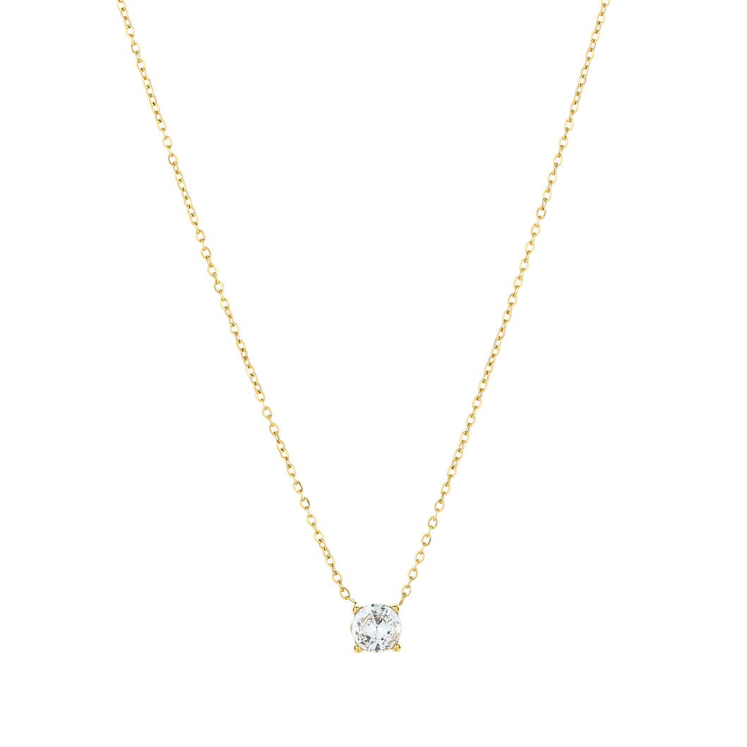 Diamond Stone Necklace - Gold